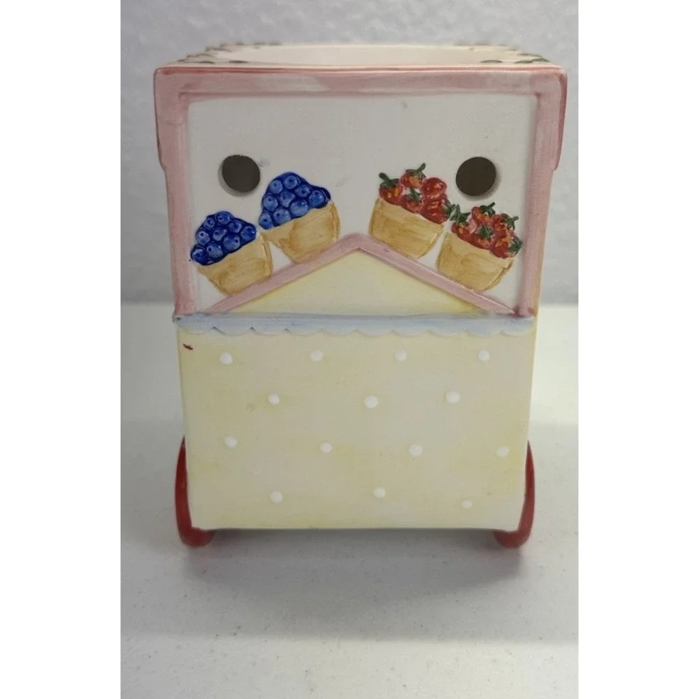 Yankee Candle Fruit Berry Cart Ceramic Tea Light Tart Wax Warmer 6